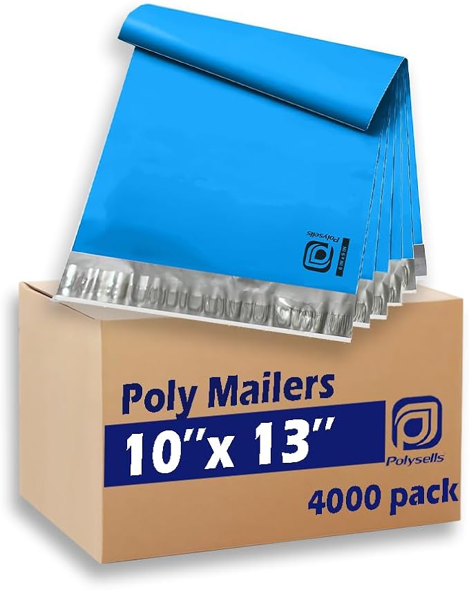 POLYSELLS 4000 pcs 10x13 Inches Blue Poly Mailers Shipping Envelopes, Strong by POLYSELLS