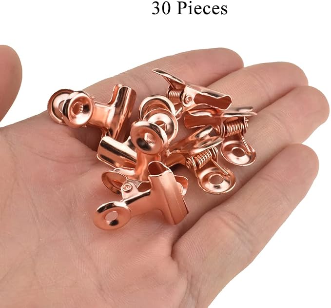 HAHIYO 0.87inch Rose Gold Bulldog Clips Metal File Hinge Binder Clips Clamps - Image 6