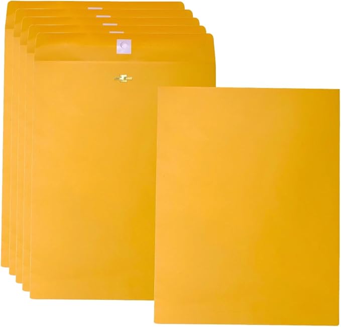 20 Pcs Clasp Envelopes 10x13, Creebe Large Yellow 10 x 13 Manilla Envelopes by creebe