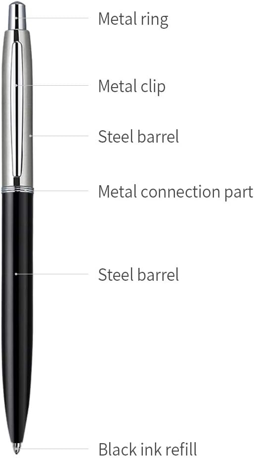 ChaoQ Ballpoint Pen, for Gift, 1.0mm Medium Point Black Ink, 6 Extras - Image 5