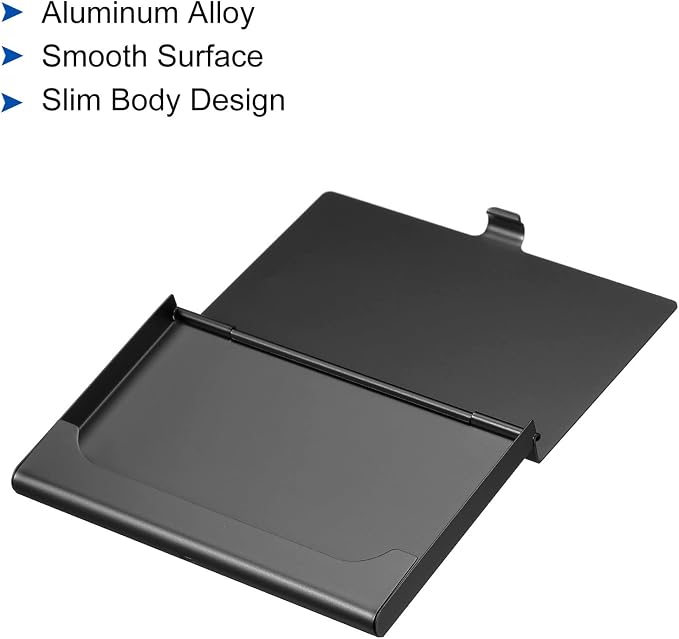 PATIKIL Business Card Holder, 2 Pieces Aluminum Alloy Flip Cover Slim Name - Image 4