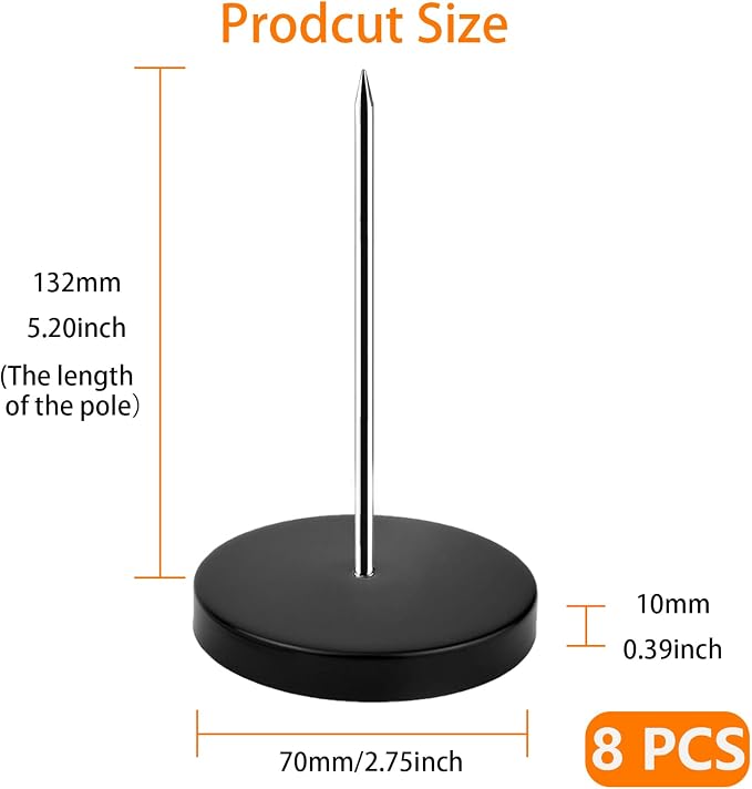 8 PCS Desk Receipt Holder Stainless Steel Receipt Spike 5.5 Inch Check Spindle - Image 6