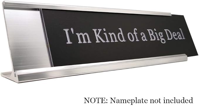 2" x 8" Aluminum Desk Name Plate Holder 5 Pack Silver | Office Business - Image 2