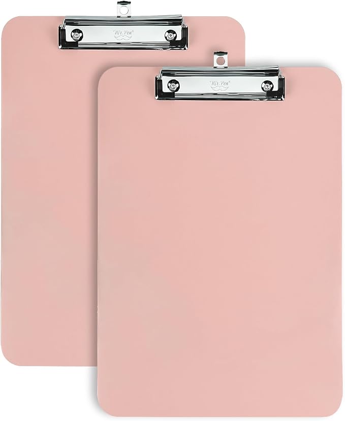 Mr. Pen- Plastic Clipboard, 12.5" x 9", 2 Pack, Clipboard Plastic | Low-Profile by MrPen