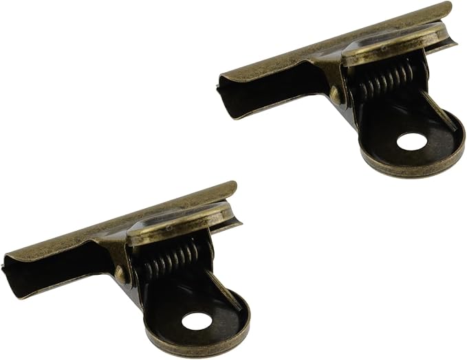Xiaoyztan Mini Clips, 50mm Wide Bronze Bulldog Clips Paper Clip Binder Bull - Image 3