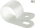 GTSE White Nylon Plastic Cable Clamps, 1/2" Screw Mounts by GTSE