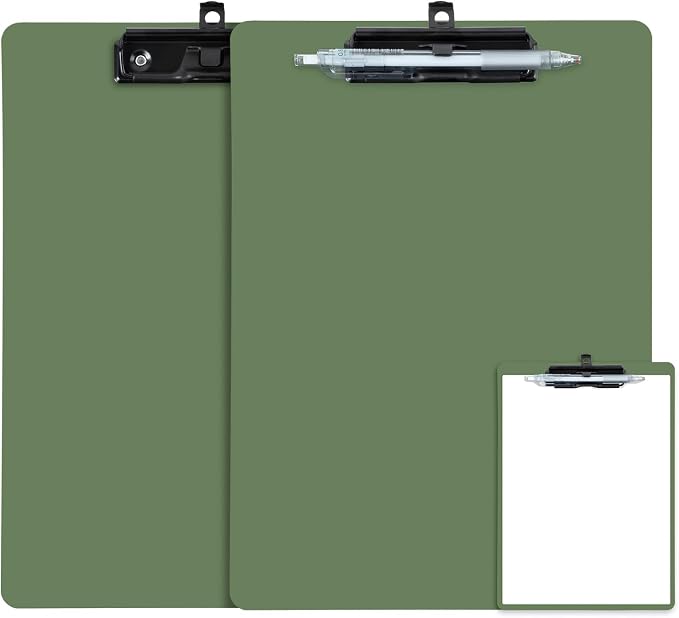 FRETONBA Clipboard with Pen Holder, 2 Pack Plastic Clipboard with Low Profile by FRETONBA
