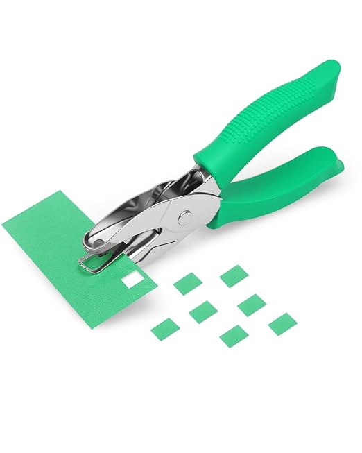UCEC 1/6" Square Shape Hole Punch Metal Handheld Paper Punches by UCEC