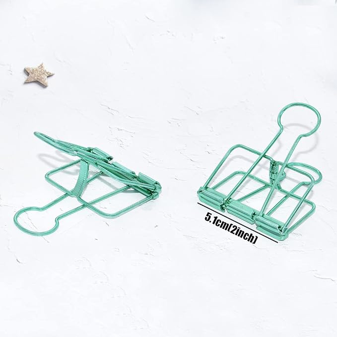 Extra Large Binder Clips 2 Inch, Big Paper Clamps Green - Image 3