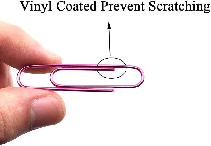HAHIYO Paper Clips Large 2 inches Length Pink Paperclips Vinyl Coated Prevent - Image 4