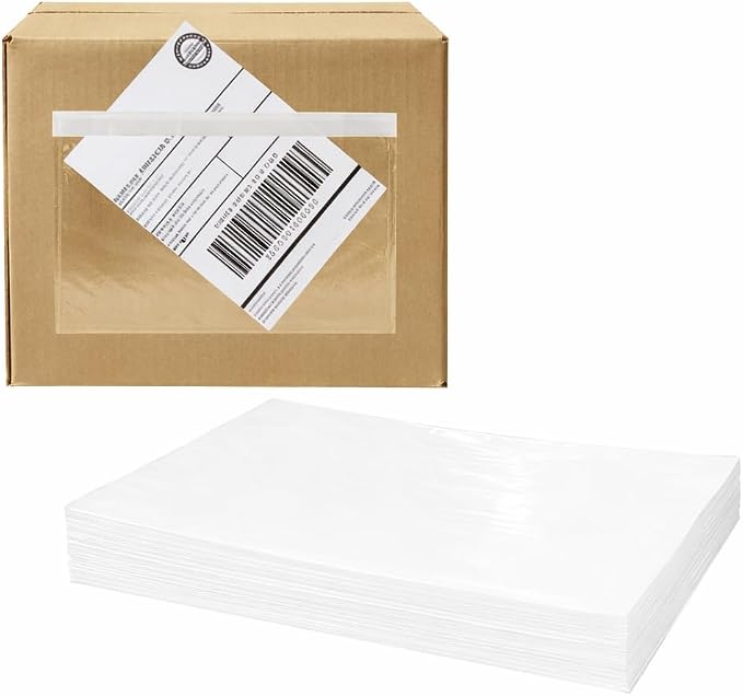 110 Pcs 7.5"x 5.5" Shipping Label Sleeves, Adhesive Clear Packing Slip Pouches by Unknown
