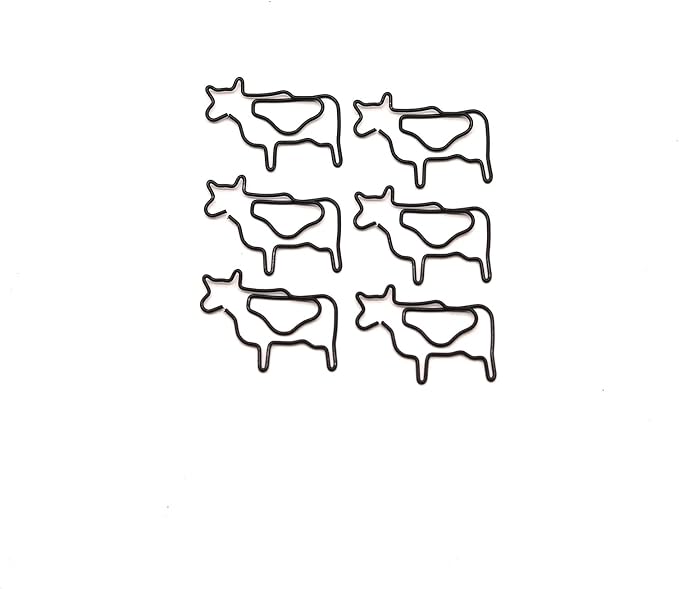 60 Pcs Black Cow Paper Clips, Cow Office Supplies, Cow Desk Stationery - Image 6