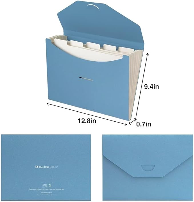 Blue Lake ECOLIFE 6-Pockets Recyclable Paper Expanding File Document Folder - Image 3