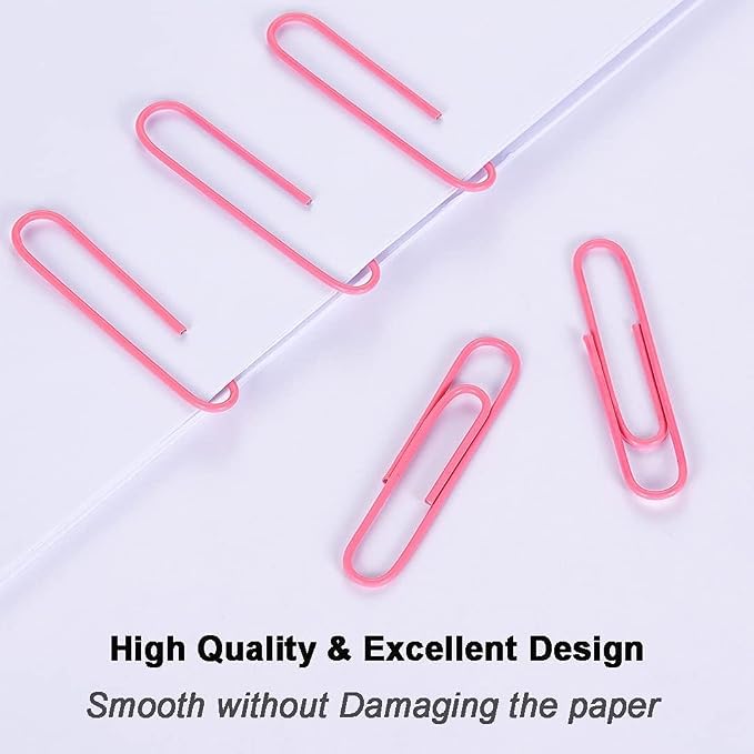 Vinaco Paper Clips Pink, 100 Pack Large Paper Clips 2 Inch, Durable & Rust - Image 3