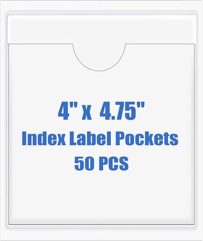 Origin-Joy 50 PCS Self-Adhesive Index Label Pockets by Origin-Joy