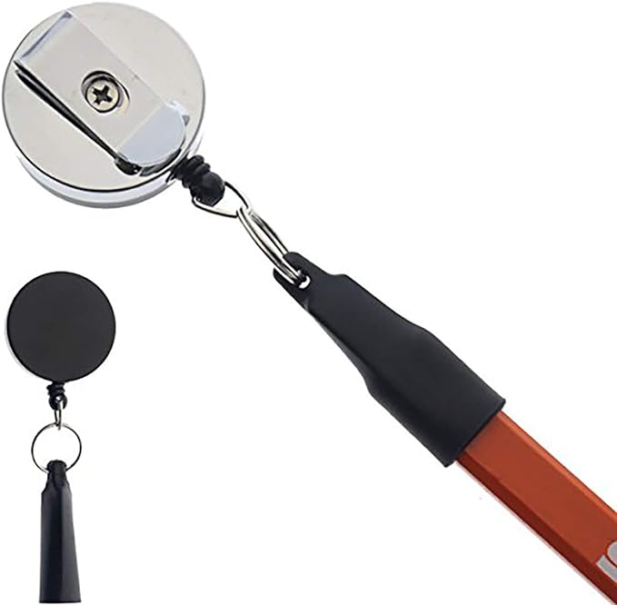 5 Pack - Heavy Duty Retractable Pull Pen Holder - Ideal by SpecialistID