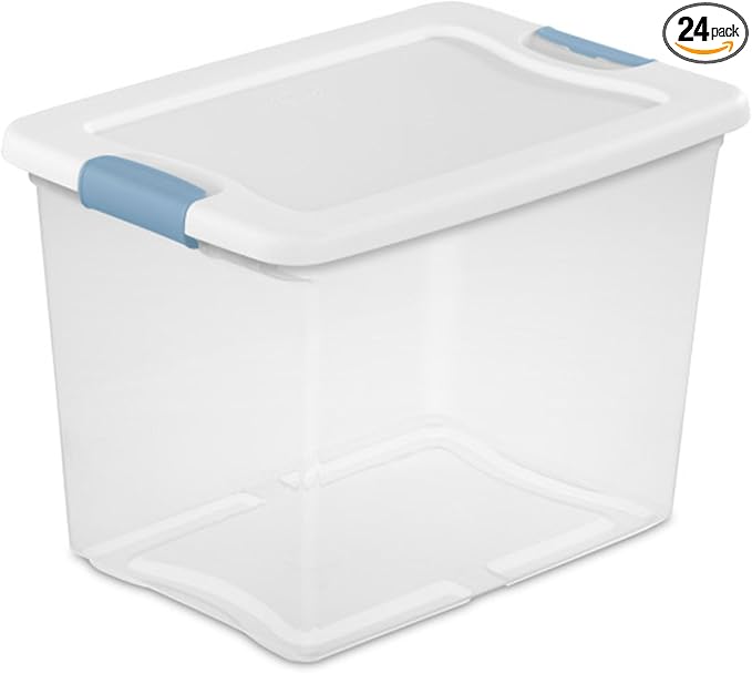 Sterilite 24-Pack Latching Box, Under Bed Storage Bins by Sterilite