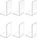 Acrylic Bookends 6 Pcs, Transparent Organizer, Holder Stand Decorative by Dooiclear
