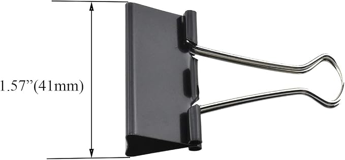 HAHIYO Binder Clips Paper Clamps Spring Steel Sturdy Medium 1.57 inches Width - Image 2