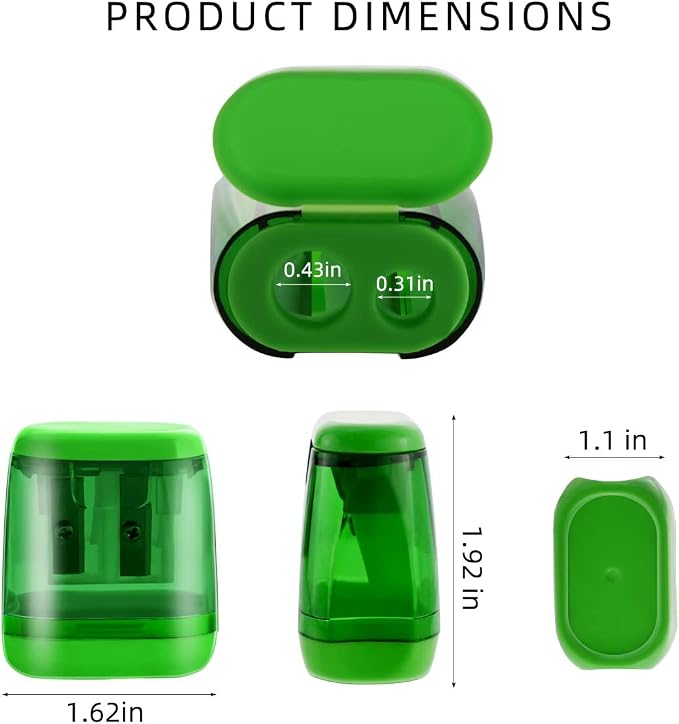 12 Pcs Manual Pencil Sharpener for School Office Home Pencil Sharpeners for Kids - Image 2