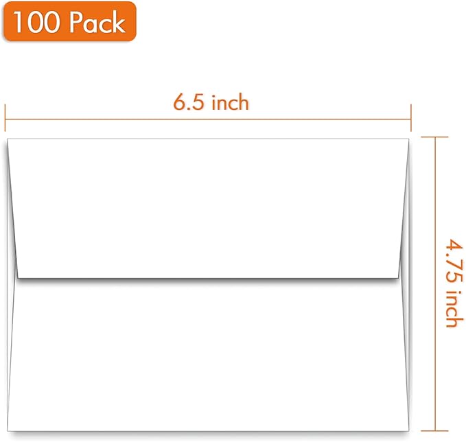 A6 White Envelopes 4X6 100 Pack - Image 2