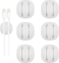 Shintop Cable Clips, 6 Pack White Double Cord Holder Adhesive Cord Management by Shintop