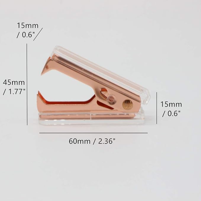 Clear Acrylic Rose Gold Staple Remover Dress Up Home | Office | School Desk - Image 2