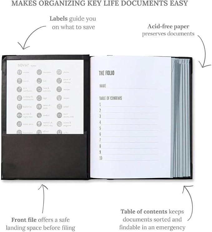 The Folio® Important Document Organizer by Savor | Binder - Image 4