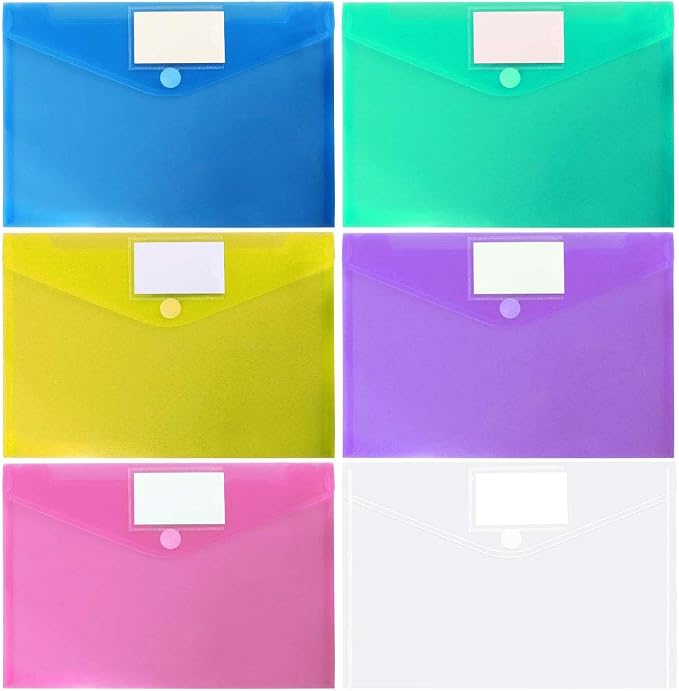36 Pack Plastic Poly Filing Envelopes, 6 Assorted Color - Image 7