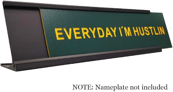2" x 10" Aluminum NamePlate Desk Holder 5 Pack Black | Office Business Name - Image 2
