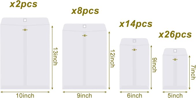 Frienda 4 Sizes Clasp Envelopes Kraft Paper Catalog Clasp Envelope - Image 3