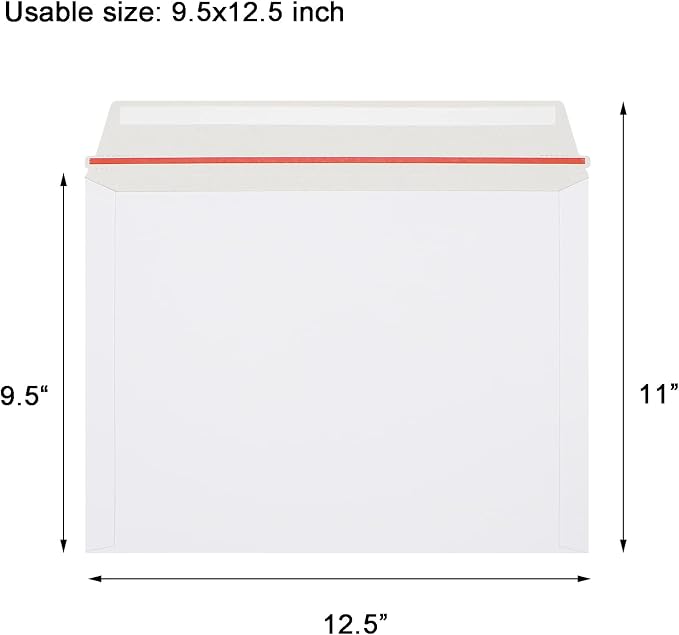 zmybcpack 50 Pack Rigid Mailers 9.5x12.5 inch, Self Seal Photo Document Mailers - Image 2
