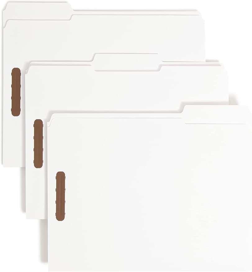 Smead Fastener File Folders, Reinforced 1/3-Cut Tabs, 2 Fasteners, Letter Size by SMEAD