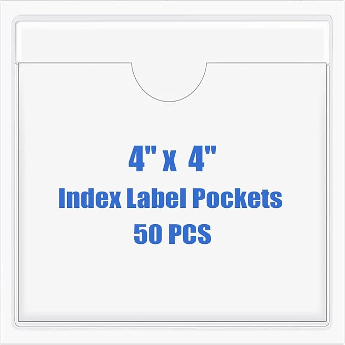 Origin-Joy 50 PCS Self-Adhesive Index Label Pockets by Origin-Joy
