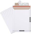 Eupako 6x8" 25 Pack Photo Document Mailer White Stay Flat Self-Seal Cardboard by Eupako