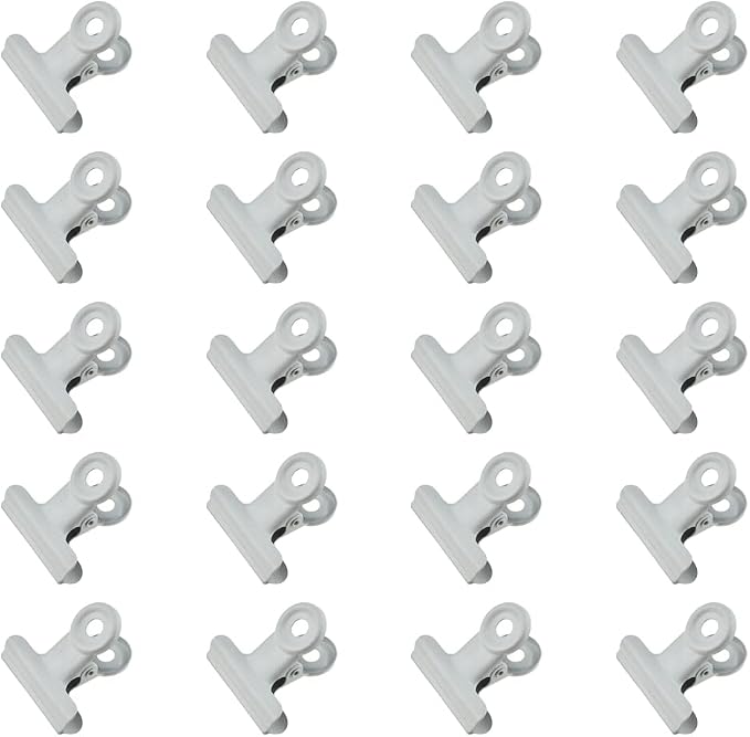 HAHIYO 1.25inch White Bulldog Clips Metal File Hinge Binder Clips Clamps Save by HAHIYO