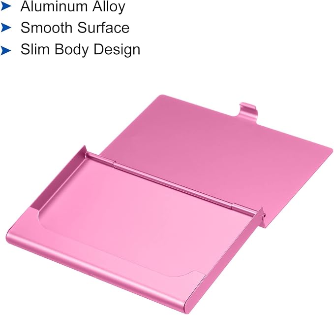 PATIKIL Business Card Holder, 2 Pieces Aluminum Alloy Flip Cover Slim Name - Image 4
