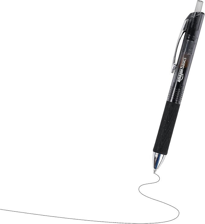 Amazon Basics Retractable Gel Pens, Fine Point 0.7mm, Smooth Writing, No Smudge - Image 3