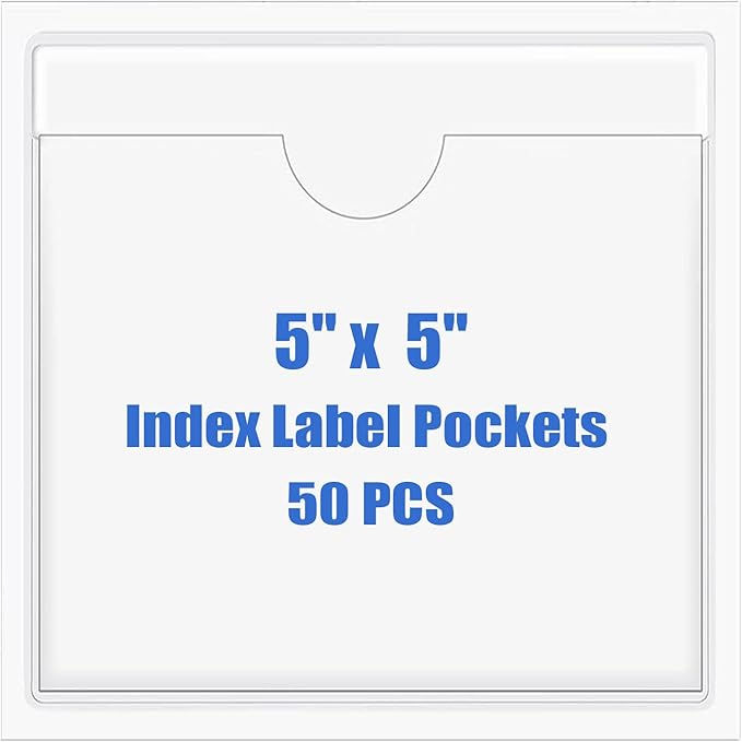 Origin-Joy 50 PCS Self-Adhesive Index Label Pockets by Origin-Joy