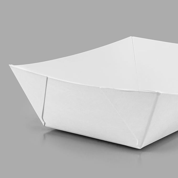 Karat White Paper Food Trays Disposable Food Boats - Image 5