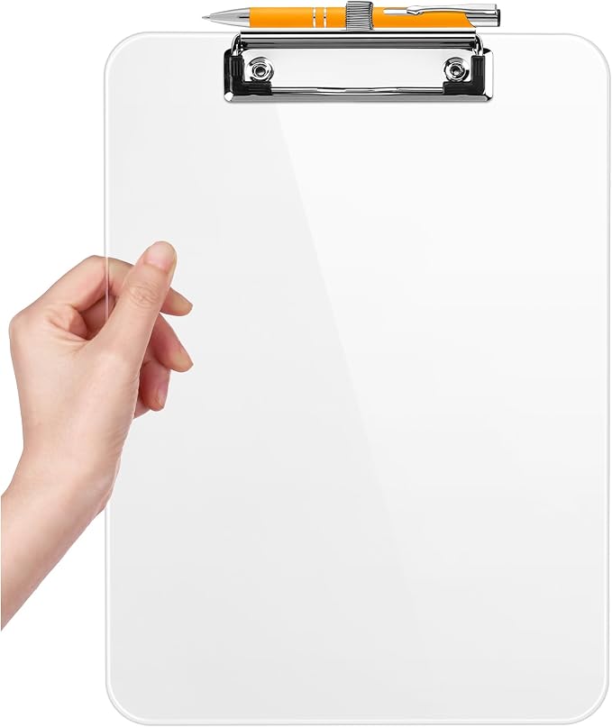 Sooez Plastic Clipboard with Pen Holder, Clip Boards 8.5x11 with Low Profile by Sooez