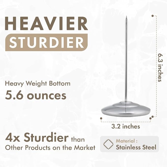 Restaurant Receipt Holder Organizer, Stainless Steel Check Spindle Ticket Spike - Image 2