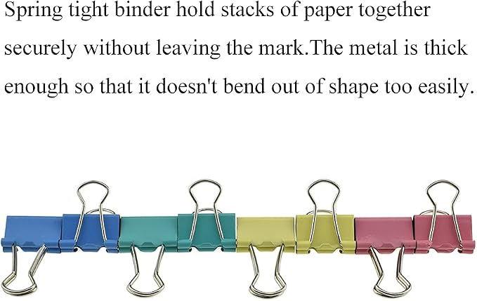 HAHIYO Binder Clips Paper Clamps Spring Steel Sturdy Mini 0.59 inches Width - Image 5