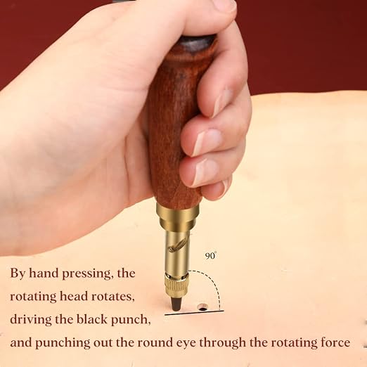 TLKKUE Adjustable Leather Hole Punching Tool Automatic Puncher - Image 5