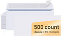 SUNEE #10 Security-Tinted Self Seal Envelopes – 500 Pack White Windowless by SUNEE