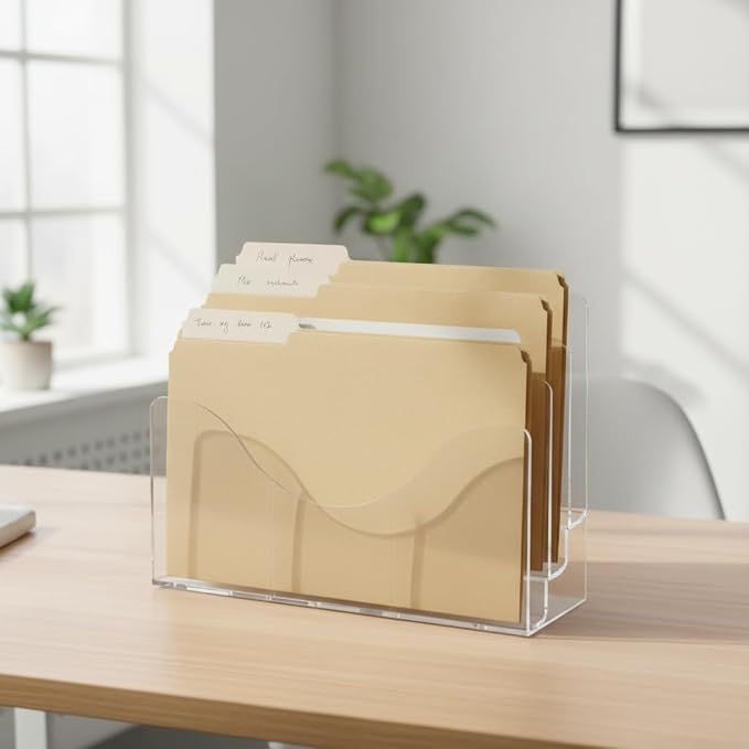 Azar Displays 250099 Three Tier File and Brochure Desktop Wall Organizer Holder - Image 6
