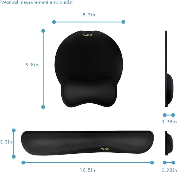 VAGAU Premium Keyboard Wrist Rest and Mouse Pad Wrist Support, Ergonomic Memory - Image 7