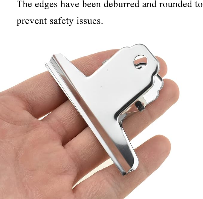 HAHIYO 3inch Silver Bulldog Clips Metal File Hinge Binder Clamps Save Space - Image 4