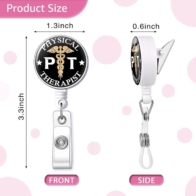PT Physical Therapist Badge Reel Retractable - Image 2