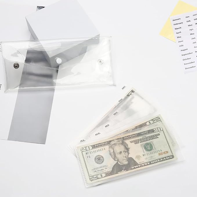 Mogoostry Cash Envelopes Wallet Clear PVC Money Holder - Image 6